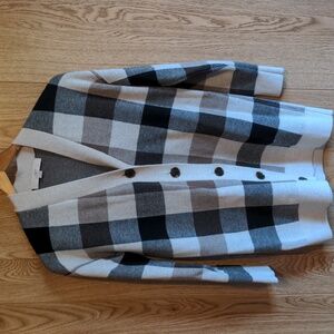 Loft Checked Cardigan Button-up Sweater Size XS